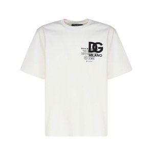DOLCE & GABBANA Embroidered Logo White tričko Veľkosť: S