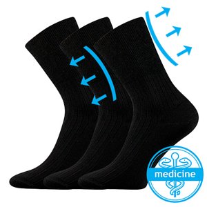 BOMA ponožky Zdravé čierne 3 páry 41-42 102171