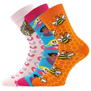 Ponožky BOMA 057-21-43 12/XII mix D - dievča 3 páry 25-29 117902