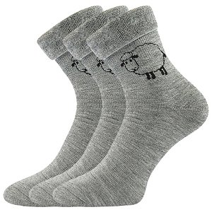 BOMA Ponožky z ovčej kože svetlo šedé melé 3 páry 35-38 117991