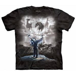 Pánske batikované tričko The Mountain - Vyvolávanie búrky- čierne Veľkosť: XXXL