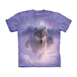 Detské batikované tričko The Mountain Polárna žiara - fialová Veľkosť: M