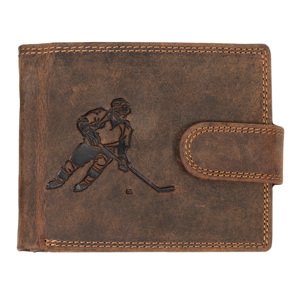 Wild Luxusná pánska peňaženka s prackou - Hokej - hnedá