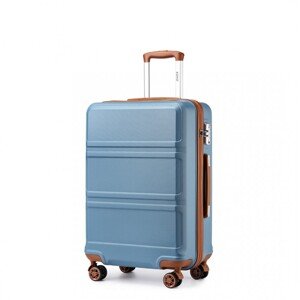 KONO Kabínová batožina s horizontálnym dizajnom - ABS - modro hnedá - 44L