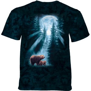 Pánske batikované tričko The Mountain - PURE FEELING - medvede - tmavo zelená Veľkosť: XXXL
