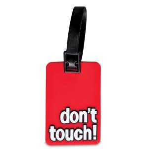 WORLDPACK menovka na batožinu s nápisom don't touch!- červená
