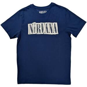 RockOff Nirvana Unisex bavlnené tričko : Box Logo - modré Veľkosť: M