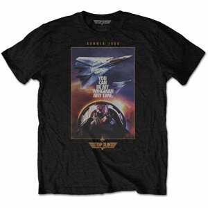 RockOff TOP GUN Unisex tričko s potlačou : Wingman - čierna Veľkosť: XXL