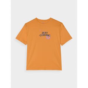 Dievčenské tričko s potlačou - oranžové