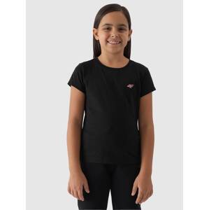 Dievčenské tričko bez potlače - čierne