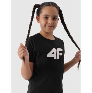 Dievčenské tričko s potlačou - čierne