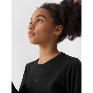 Dievčenské regular tričko s dlhým rukávom - čierne
