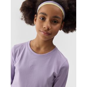 Dievčenské regular tričko s dlhým rukávom - fialové