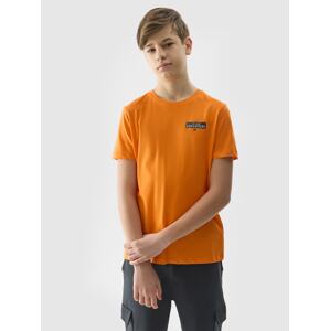 Chlapčenské tričko s potlačou z organickej bavlny - oranžové