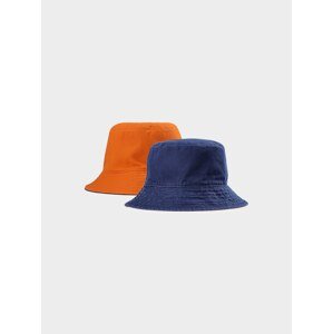 Pánsky obojstranný klobúk typu bucket hat - tmavomodrý/oranžový