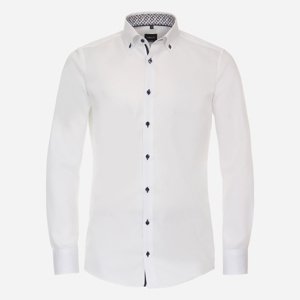 VENTI Biela pánska košeľa s kontrastmi, Slim fit Veľkosť: 40 (M) VENTI